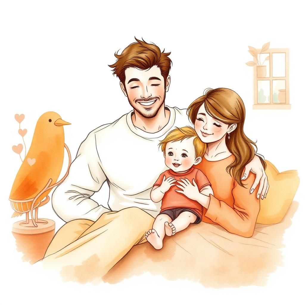 Family together at home